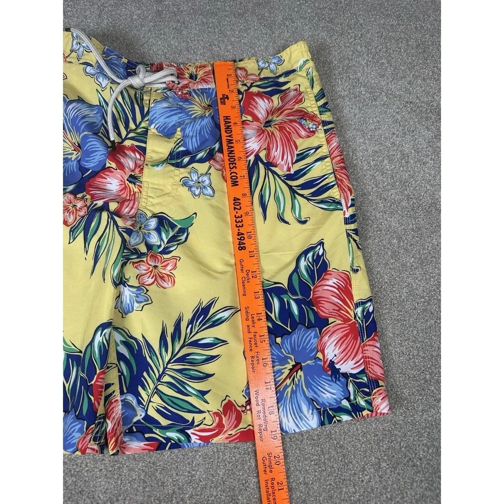 Polo Ralph Lauren Men's Medium Floral Lined Drawstring‎ Bathing Suit Swim Trunks